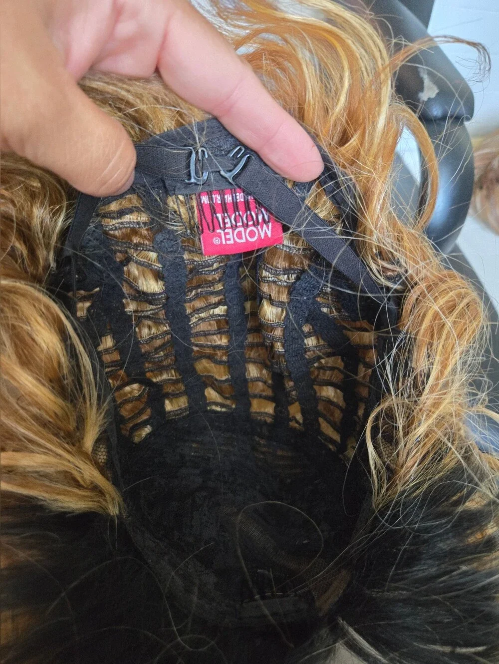 Model Model Front Lace Split Ombre Wig  Black Roots To Blonde